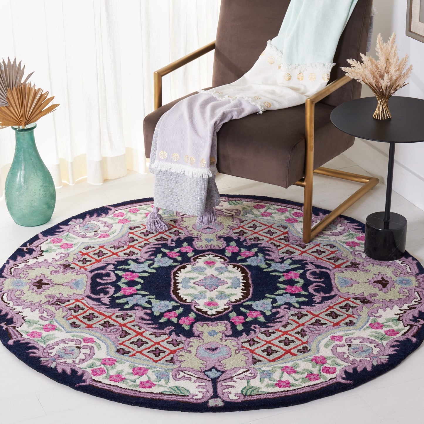 Tapis médaillon oriental en laine fait main Bellagio Tatevik de SAFAVIEH