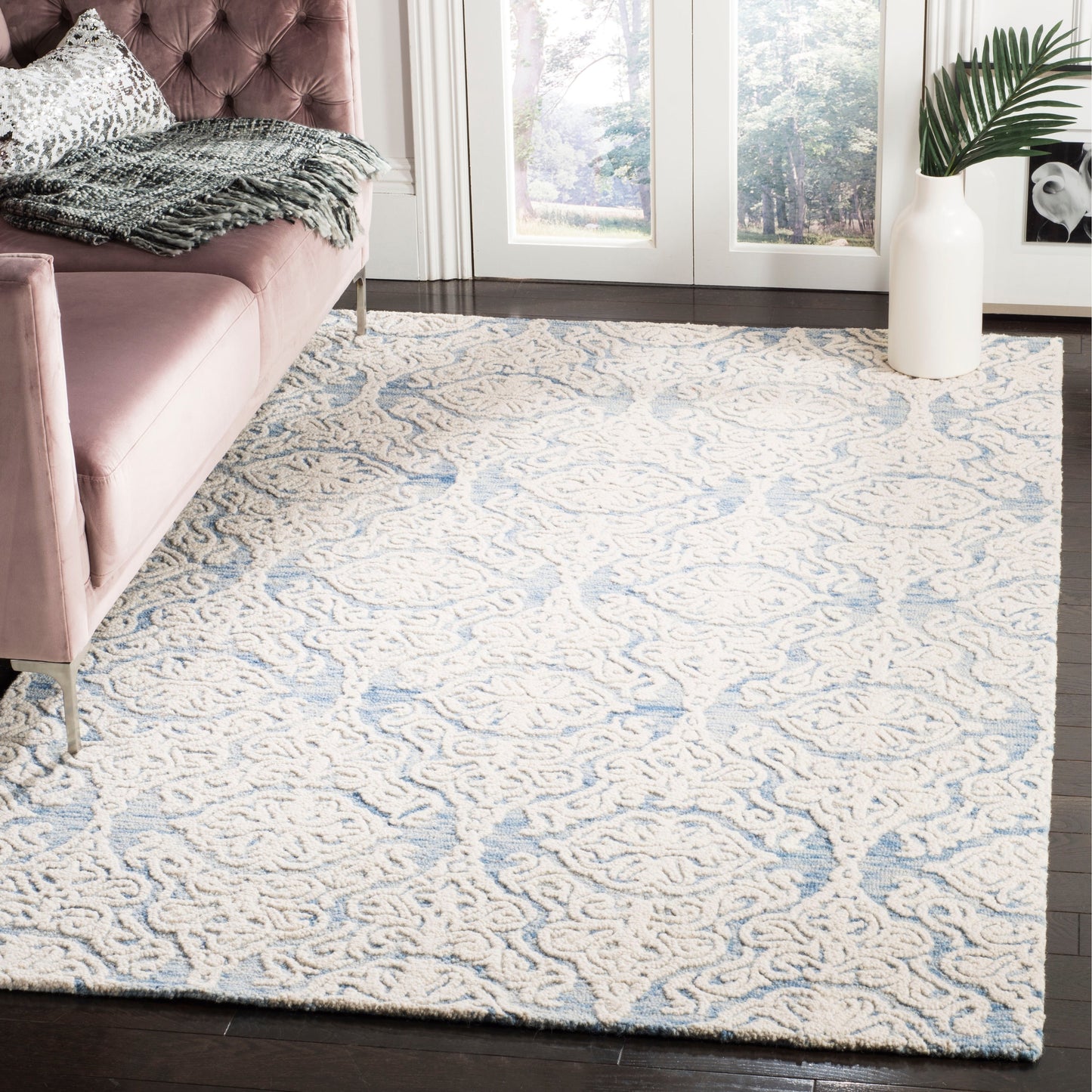 Tapis moderne en laine florale SAFAVIEH fait main Blossom Cateluta