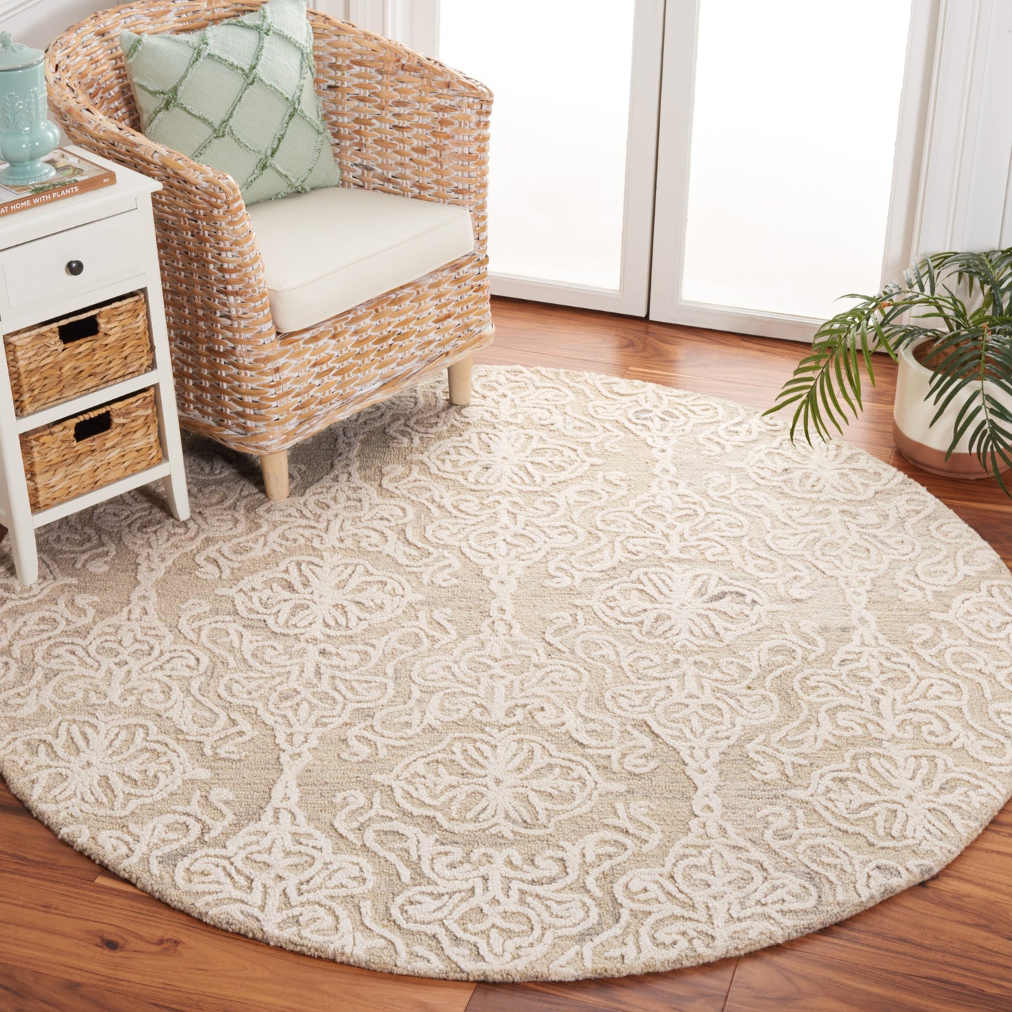 Tapis moderne en laine florale SAFAVIEH fait main Blossom Cateluta