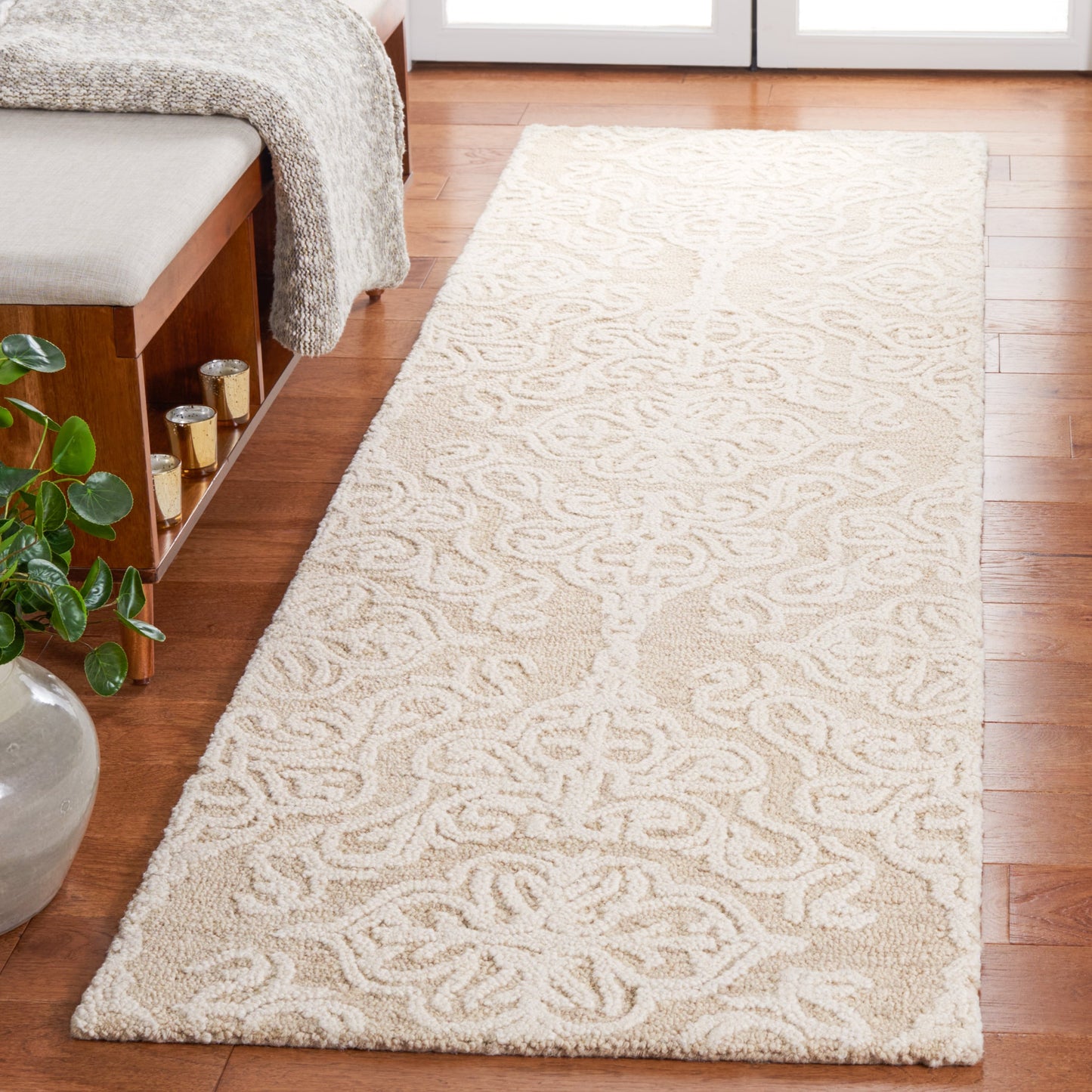 Tapis moderne en laine florale SAFAVIEH fait main Blossom Cateluta
