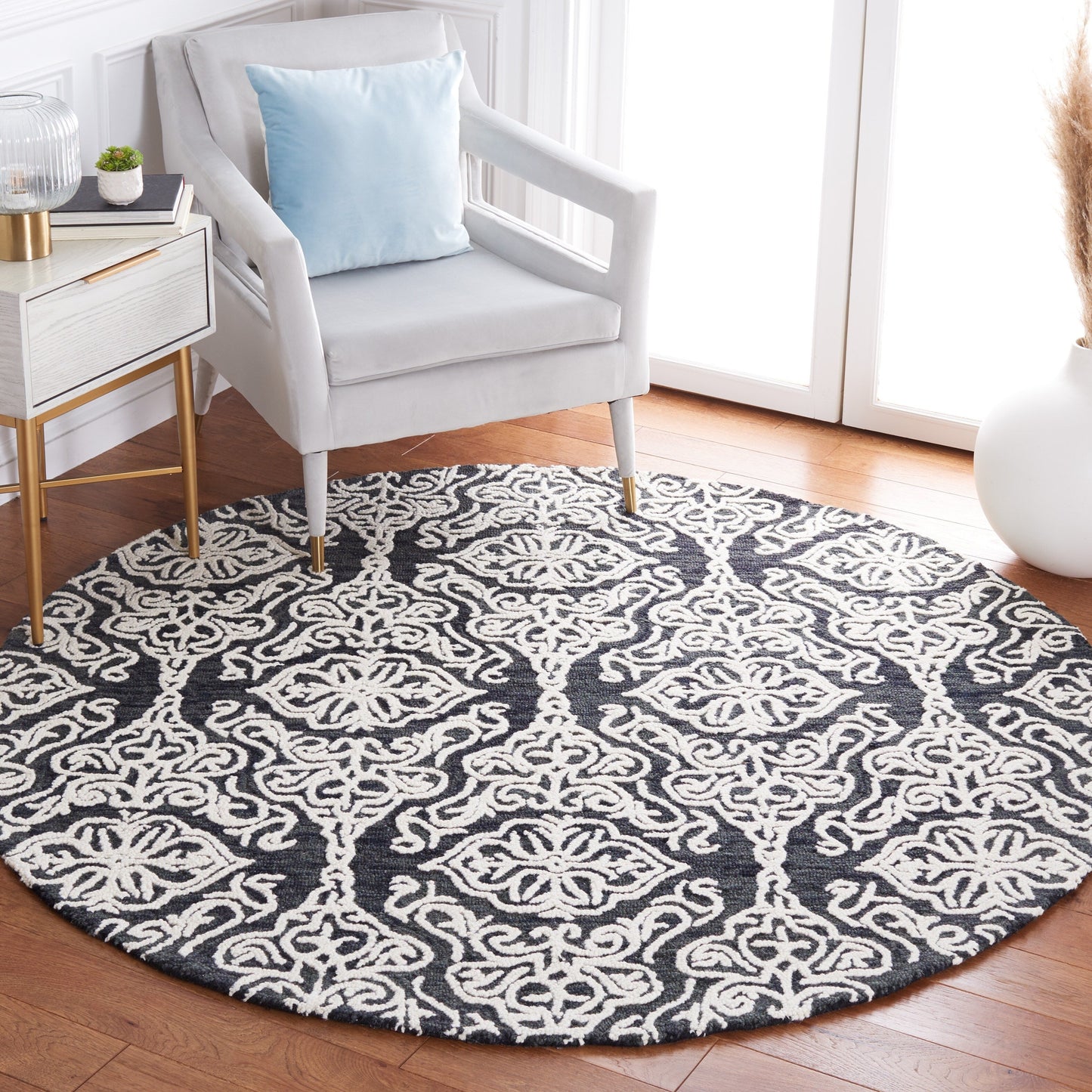 Tapis moderne en laine florale SAFAVIEH fait main Blossom Cateluta