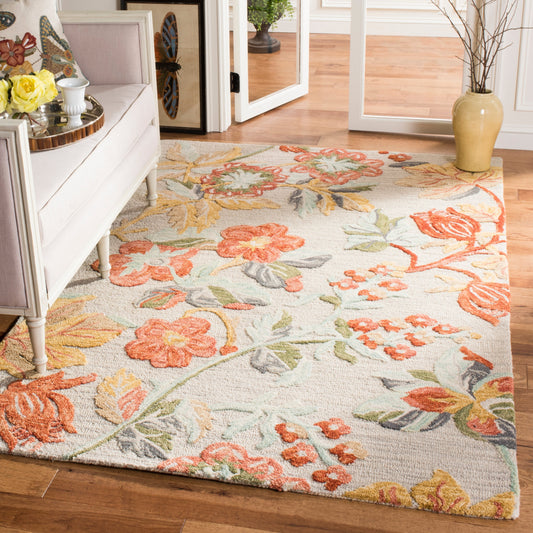 Tapis en laine floral moderne SAFAVIEH fait main Blossom Hysnije