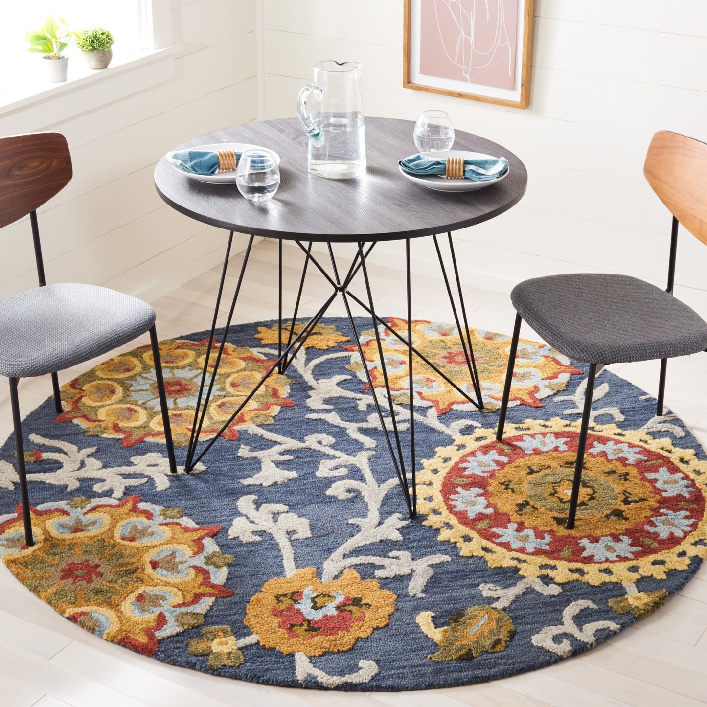 Tapis moderne en laine florale fait main SAFAVIEH Blossom Maaret