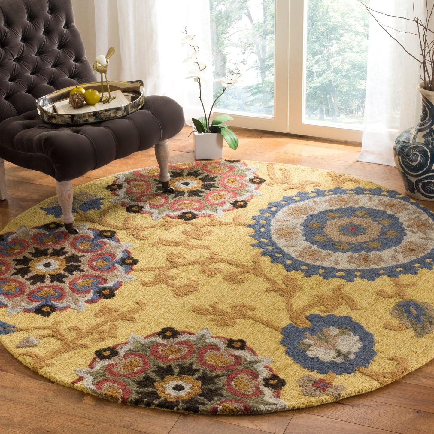 Tapis moderne en laine florale fait main SAFAVIEH Blossom Maaret