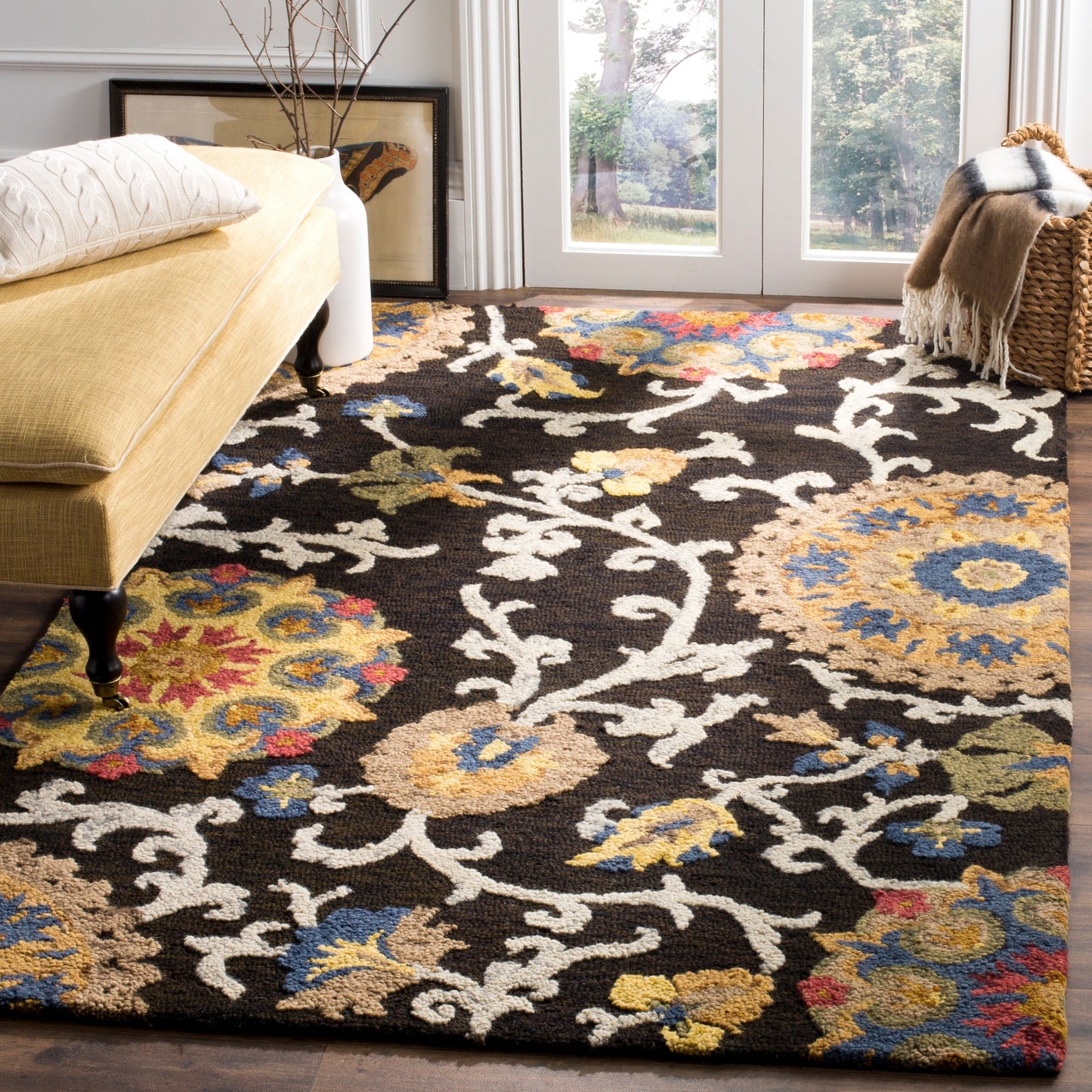 Tapis moderne en laine florale fait main SAFAVIEH Blossom Maaret