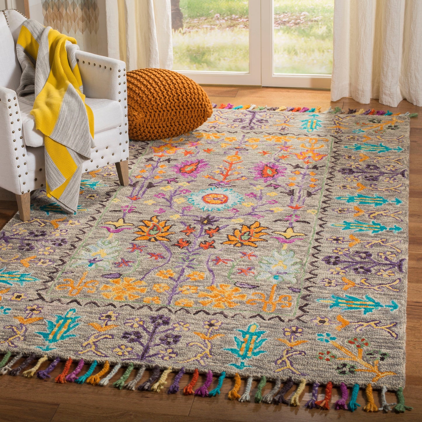 Tapis en laine floral moderne SAFAVIEH fait main Blossom Takuko