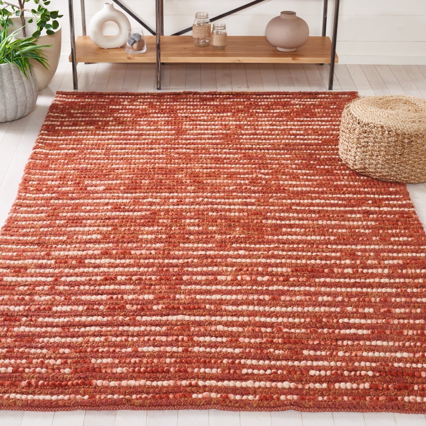 SAFAVIEH Tapis bohème fait à la main en jute et en laine Jelisava