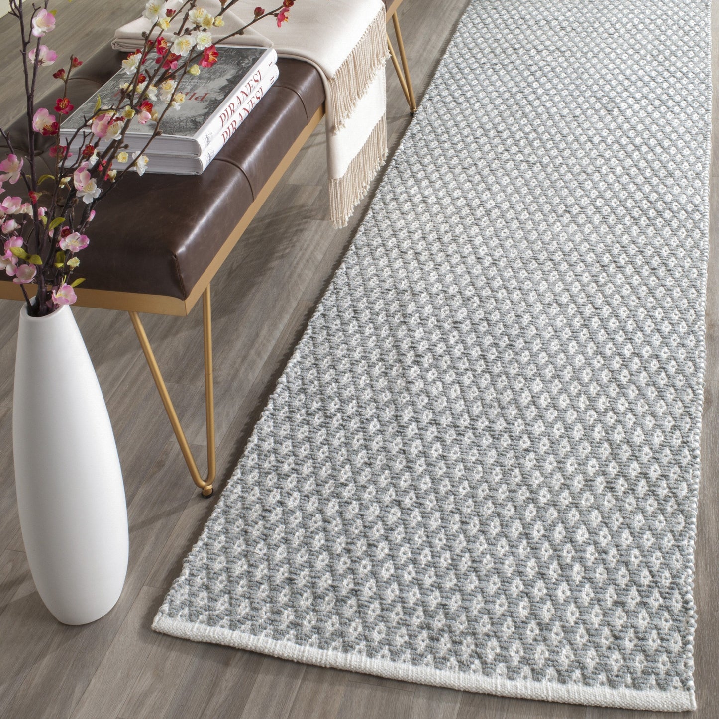 Tapis tissé plat en coton côtier Boston Shirine fait main SAFAVIEH