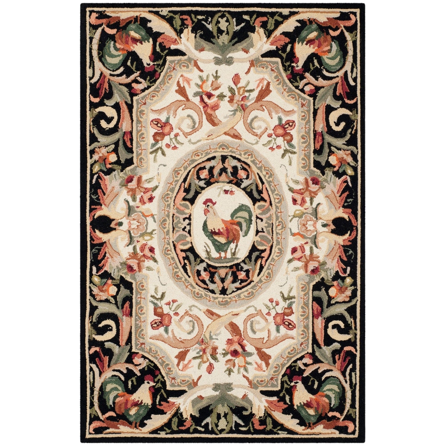 Tapis en laine fait main Chelsea Anni French Country Rooster de SAFAVIEH