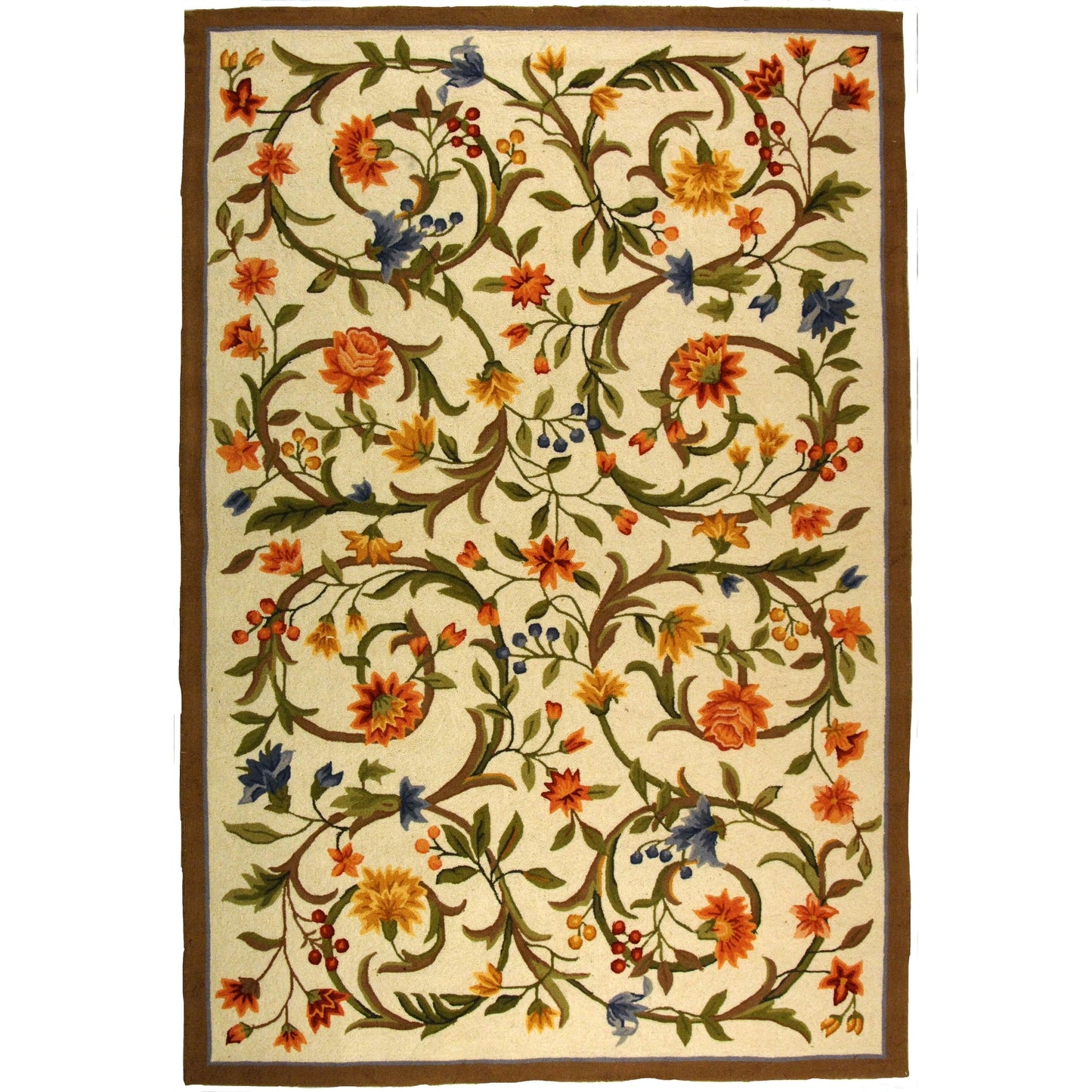 SAFAVIEH Fait Main Chelsea Jacomine French Country Floral Scroll Laine