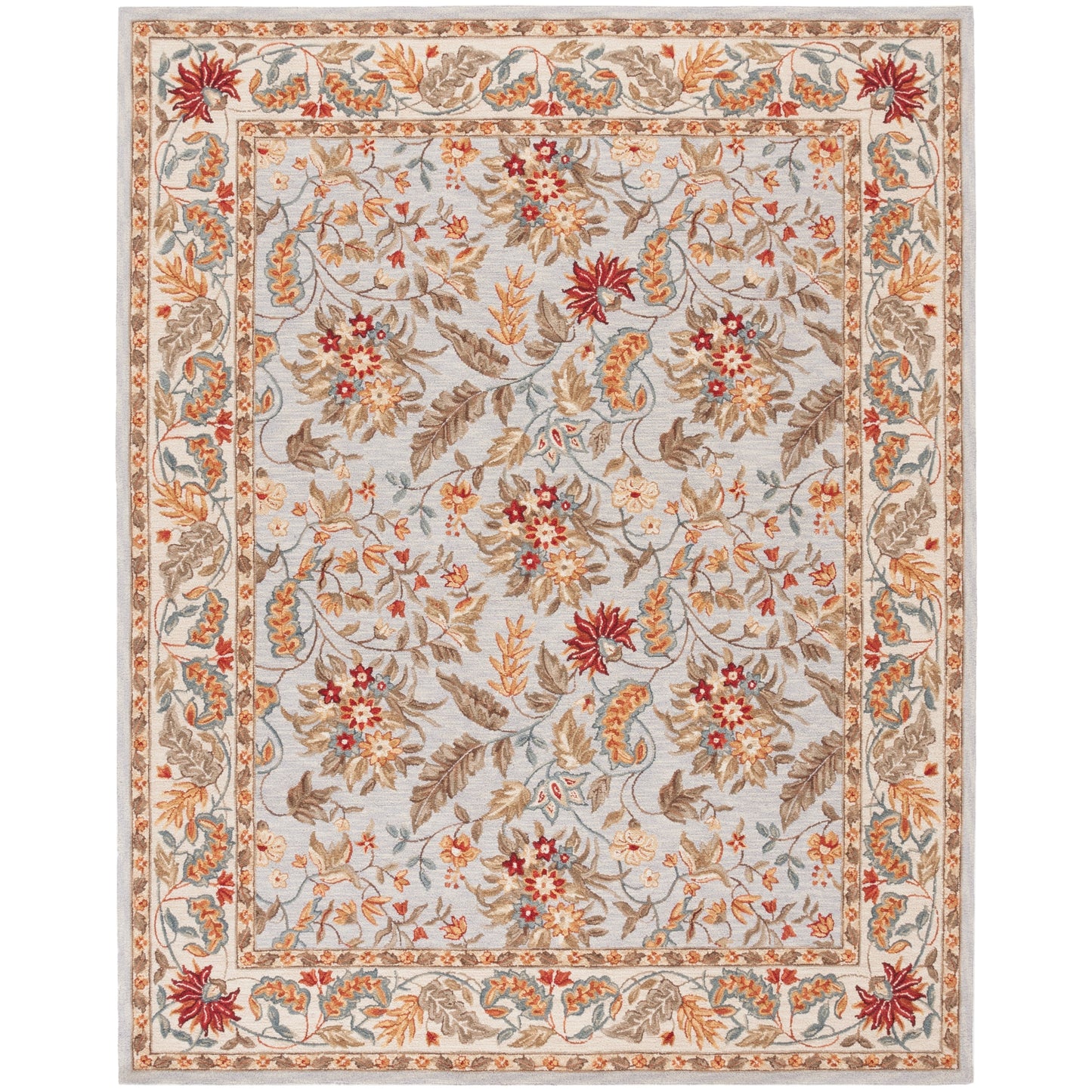 Tapis en laine floral fait main Chelsea Malda de style campagnard français SAFAVIEH