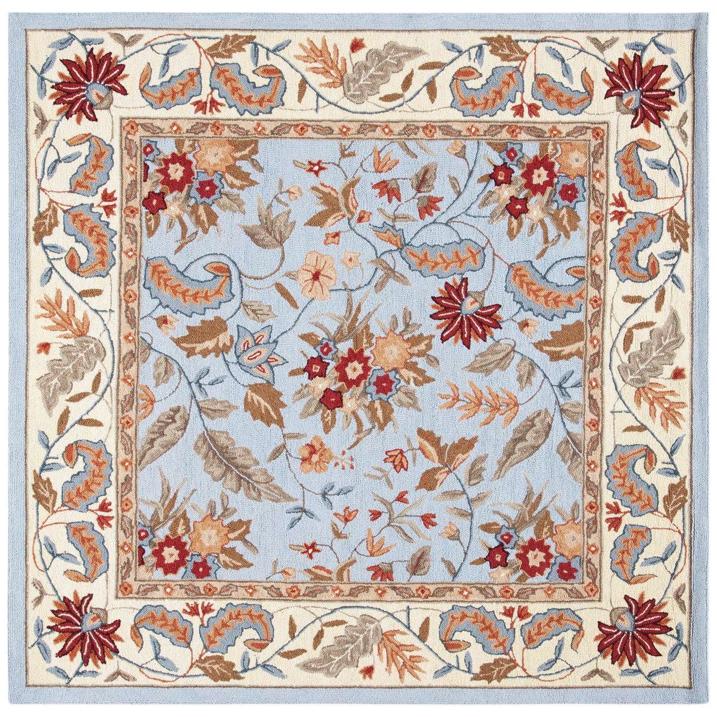 Tapis en laine floral fait main Chelsea Malda de style campagnard français SAFAVIEH
