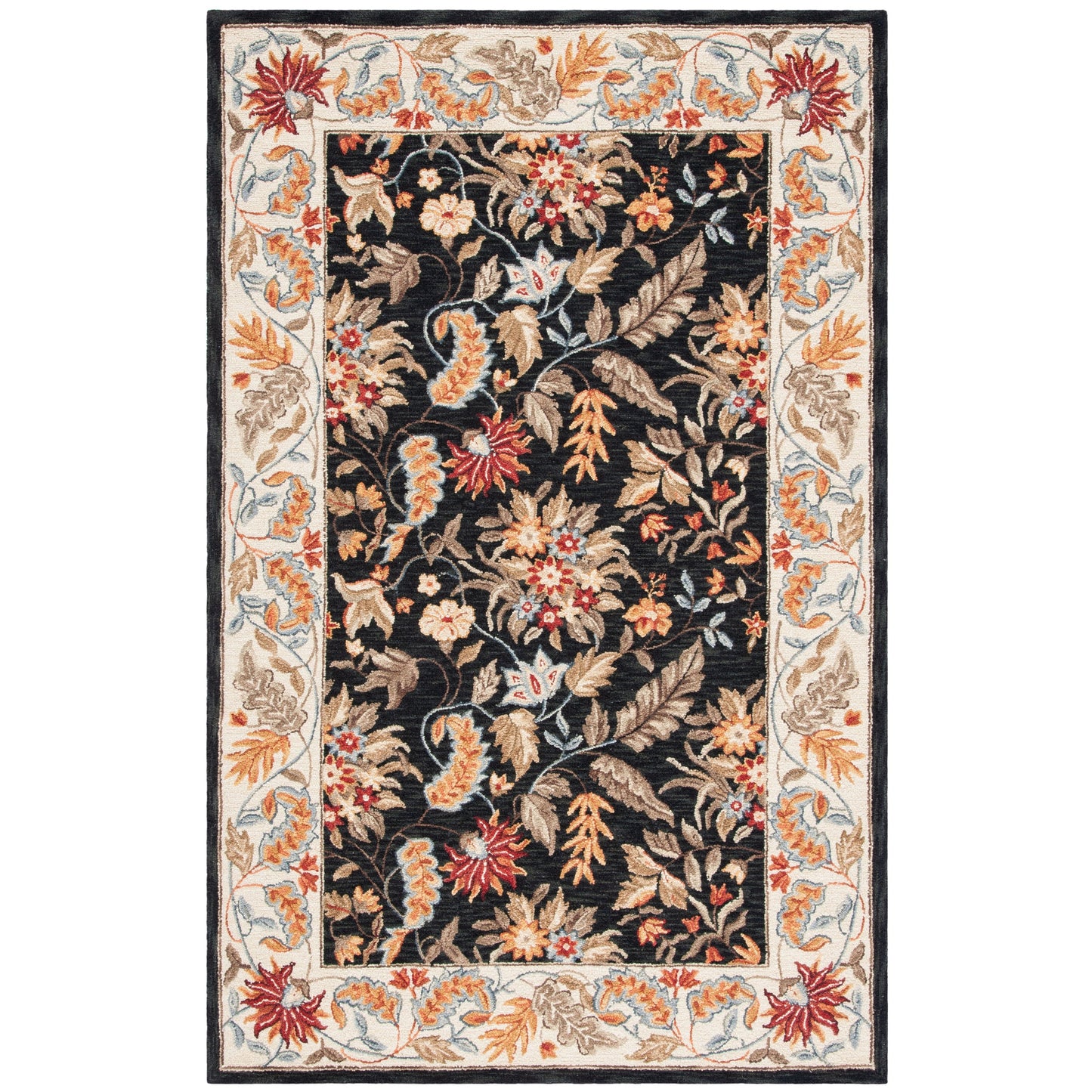 Tapis en laine floral fait main Chelsea Malda de style campagnard français SAFAVIEH