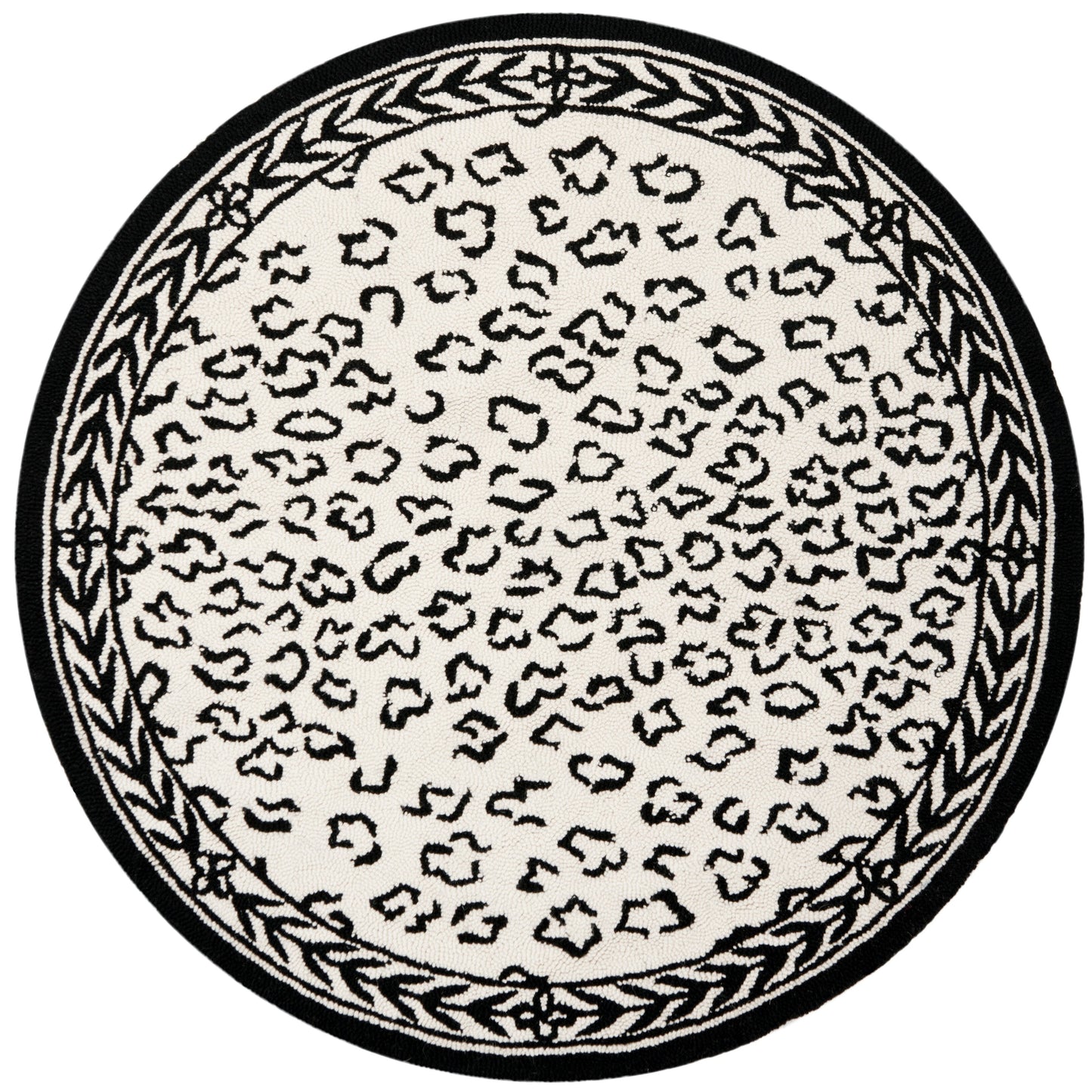 Tapis de jardin solaire Chelsea fait main en laine léopard de style campagnard français SAFAVIEH