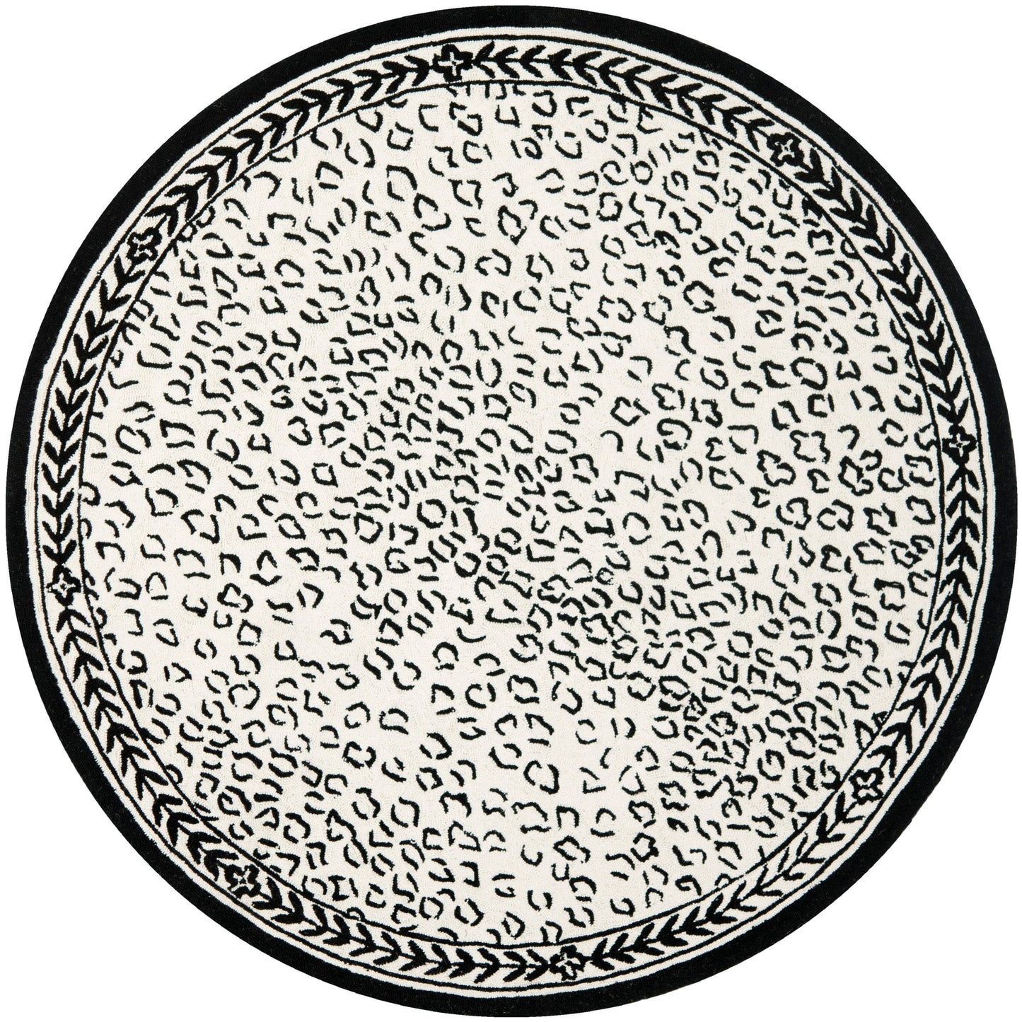 Tapis de jardin solaire Chelsea fait main en laine léopard de style campagnard français SAFAVIEH