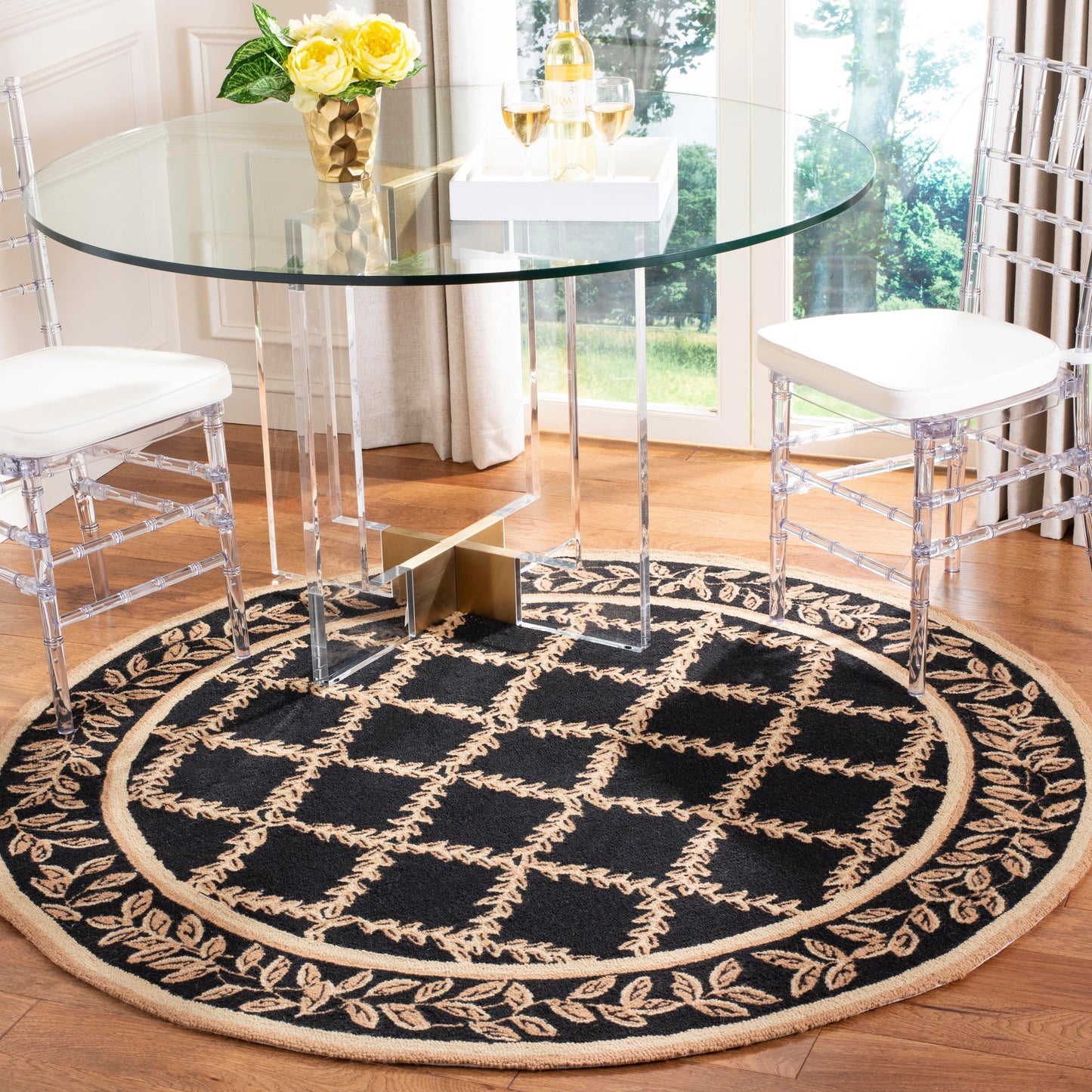 Tapis en laine fait main Chelsea Sunstripe Treillis de style campagnard français SAFAVIEH