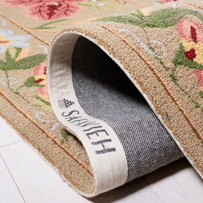 Tapis en laine floral Chelsea Yauhenia fait main SAFAVIEH de style campagnard français