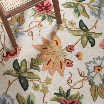 Tapis en laine floral Chelsea Yauhenia fait main SAFAVIEH de style campagnard français