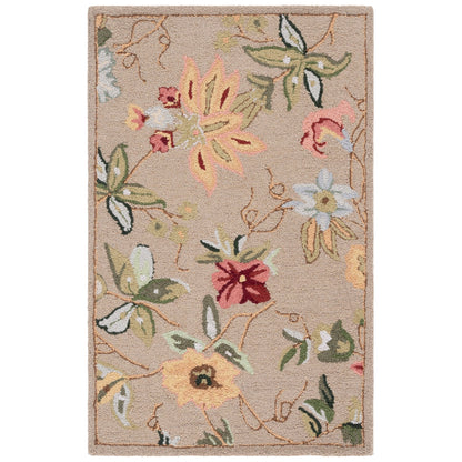 Tapis en laine floral Chelsea Yauhenia fait main SAFAVIEH de style campagnard français