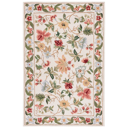 Tapis en laine floral Chelsea Yauhenia fait main SAFAVIEH de style campagnard français