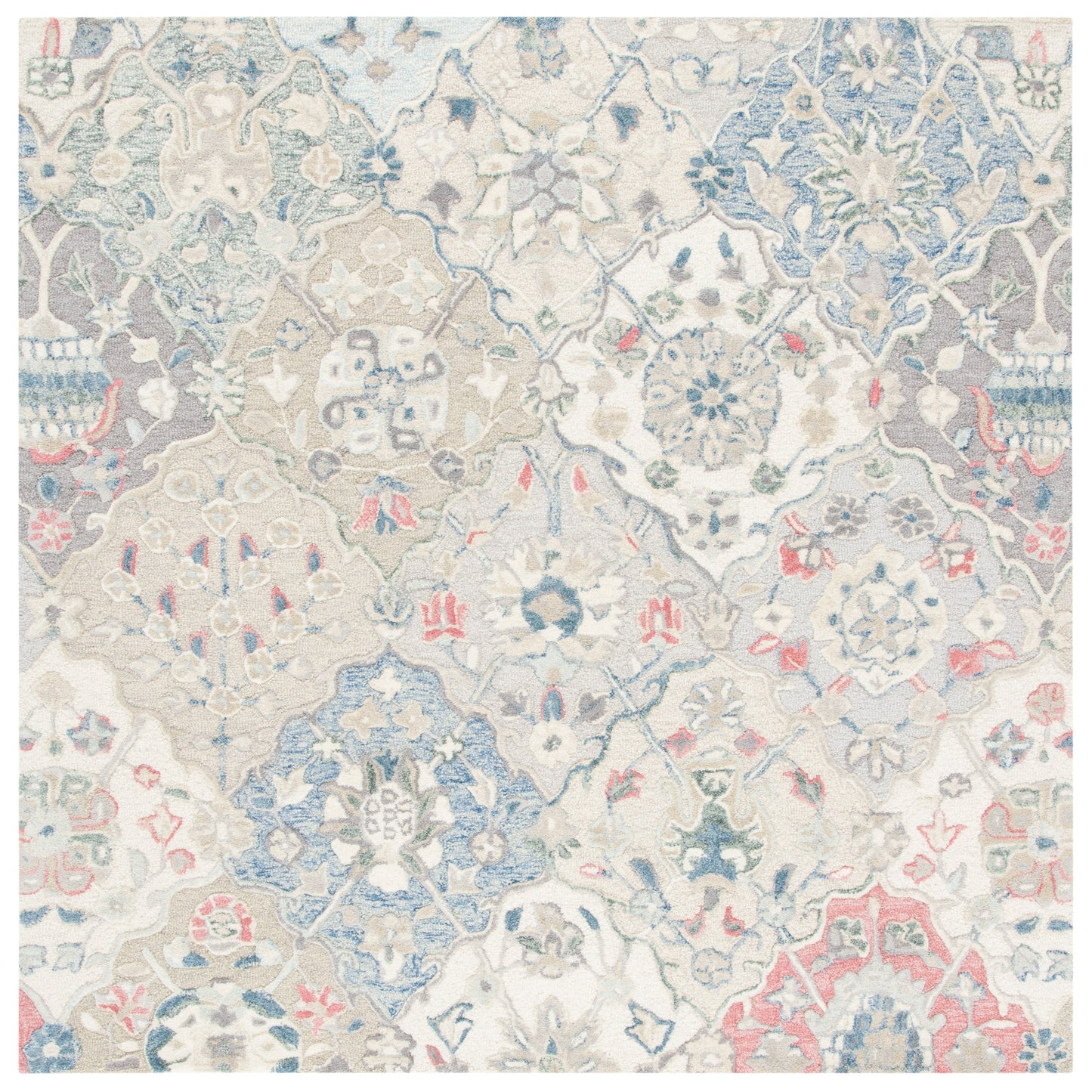 Tapis en laine imprimé floral glamour fait main SAFAVIEH