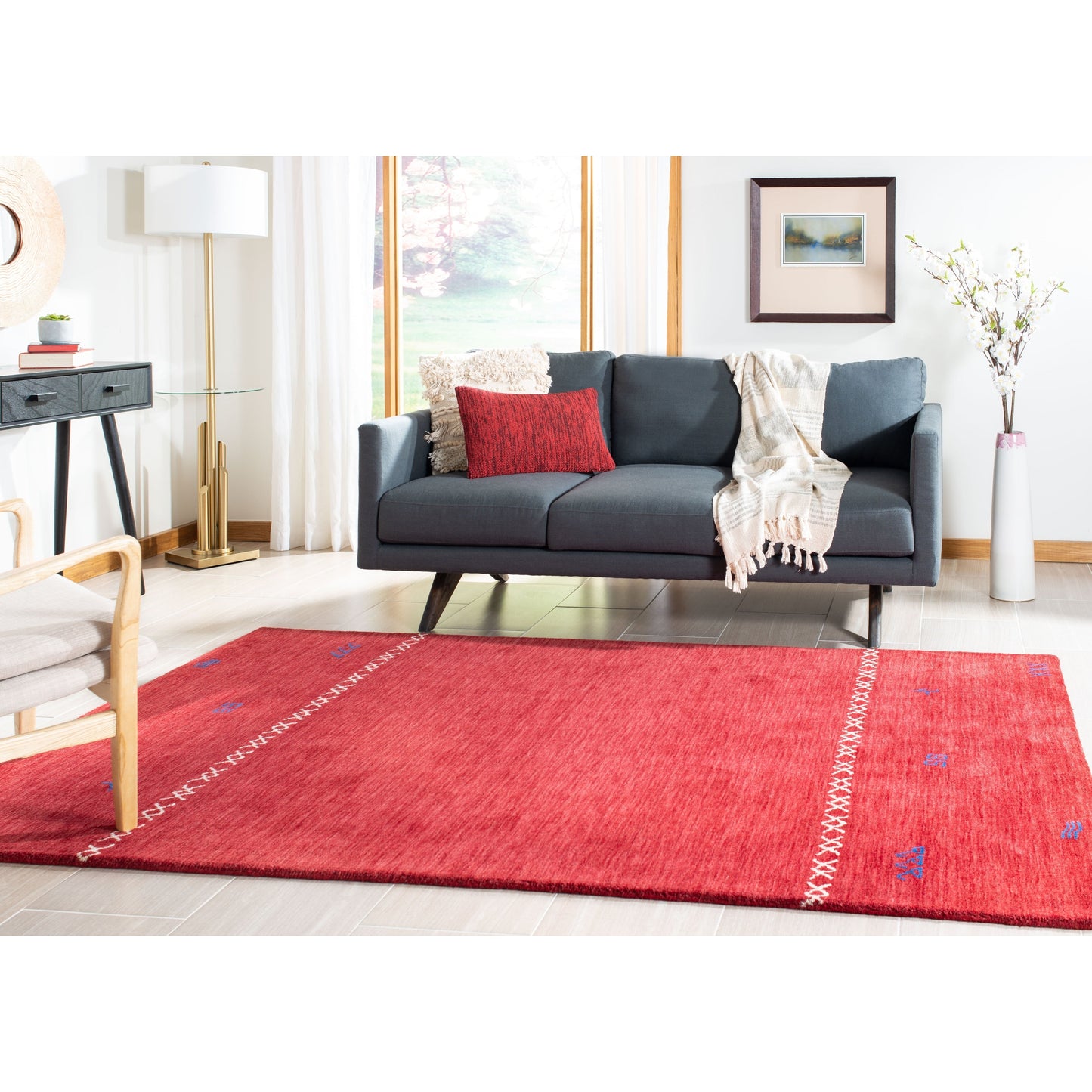 Tapis moderne en laine fait main SAFAVIEH Himalaya Poppy Glossary