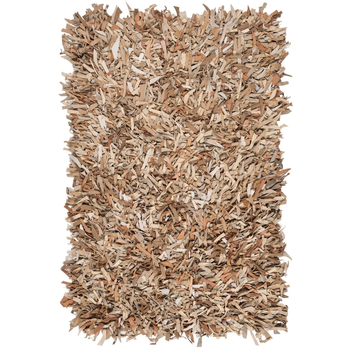 SAFAVIEH Tapis en cuir moderne à poils longs Blayne fait à la main