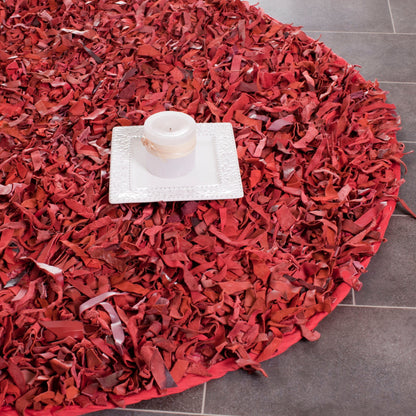 Tapis décoratif moderne en cuir fait main SAFAVIEH Shag Doinita