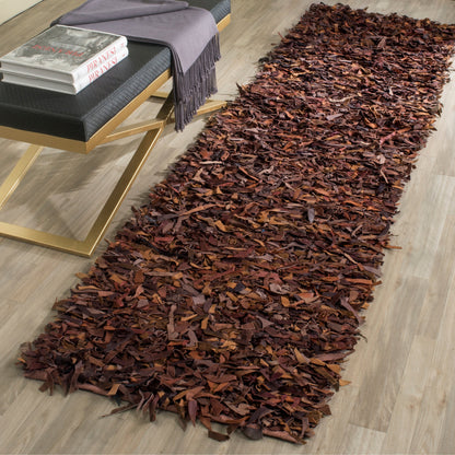 Tapis décoratif moderne en cuir fait main SAFAVIEH Shag Doinita