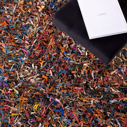 Tapis décoratif moderne en cuir fait main SAFAVIEH Shag Doinita