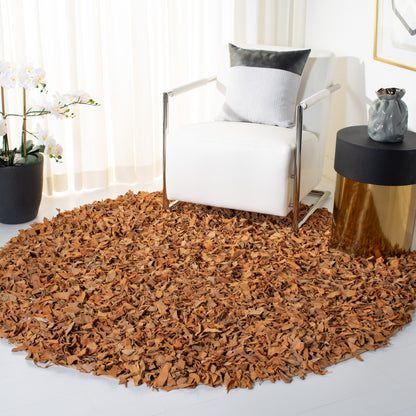 Tapis décoratif moderne en cuir fait main SAFAVIEH Shag Doinita