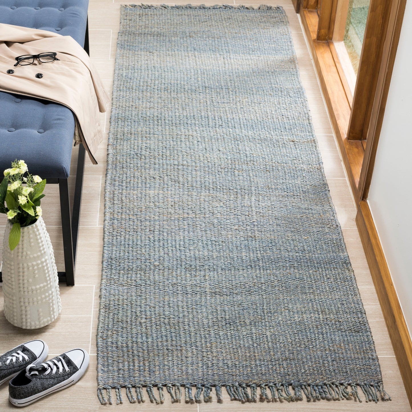 Tapis à franges en jute Eybjorg fait main en fibres naturelles SAFAVIEH