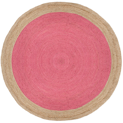Tapis rond en jute fait main en fibres naturelles Jolette avec bordure SAFAVIEH