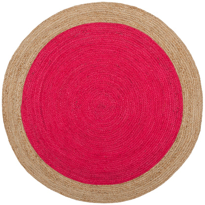 Tapis rond en jute fait main en fibres naturelles Jolette avec bordure SAFAVIEH