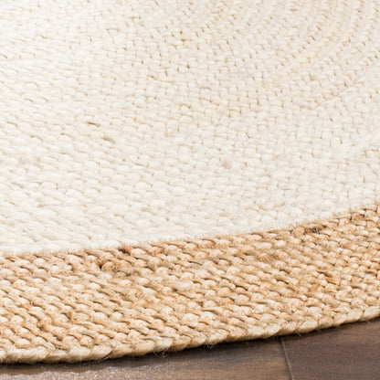 Tapis rond en jute fait main en fibres naturelles Jolette avec bordure SAFAVIEH