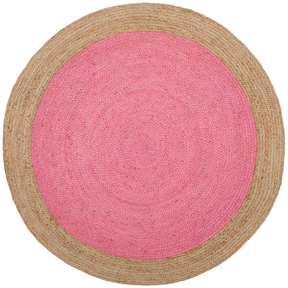 Tapis rond en jute fait main en fibres naturelles Jolette avec bordure SAFAVIEH
