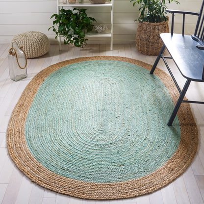 Tapis rond en jute fait main en fibres naturelles Jolette avec bordure SAFAVIEH