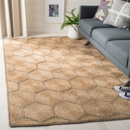 Tapis en jute nid d'abeille Nargiz en fibre naturelle fait main SAFAVIEH