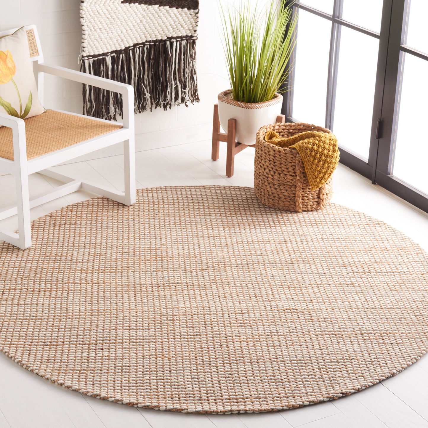 Tapis SAFAVIEH fait main en fibre naturelle Yareli jute et laine.