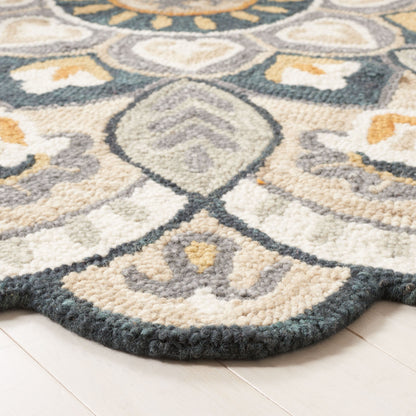 Tapis fantaisie en laine orné de fleurs Sheyla fait main SAFAVIEH