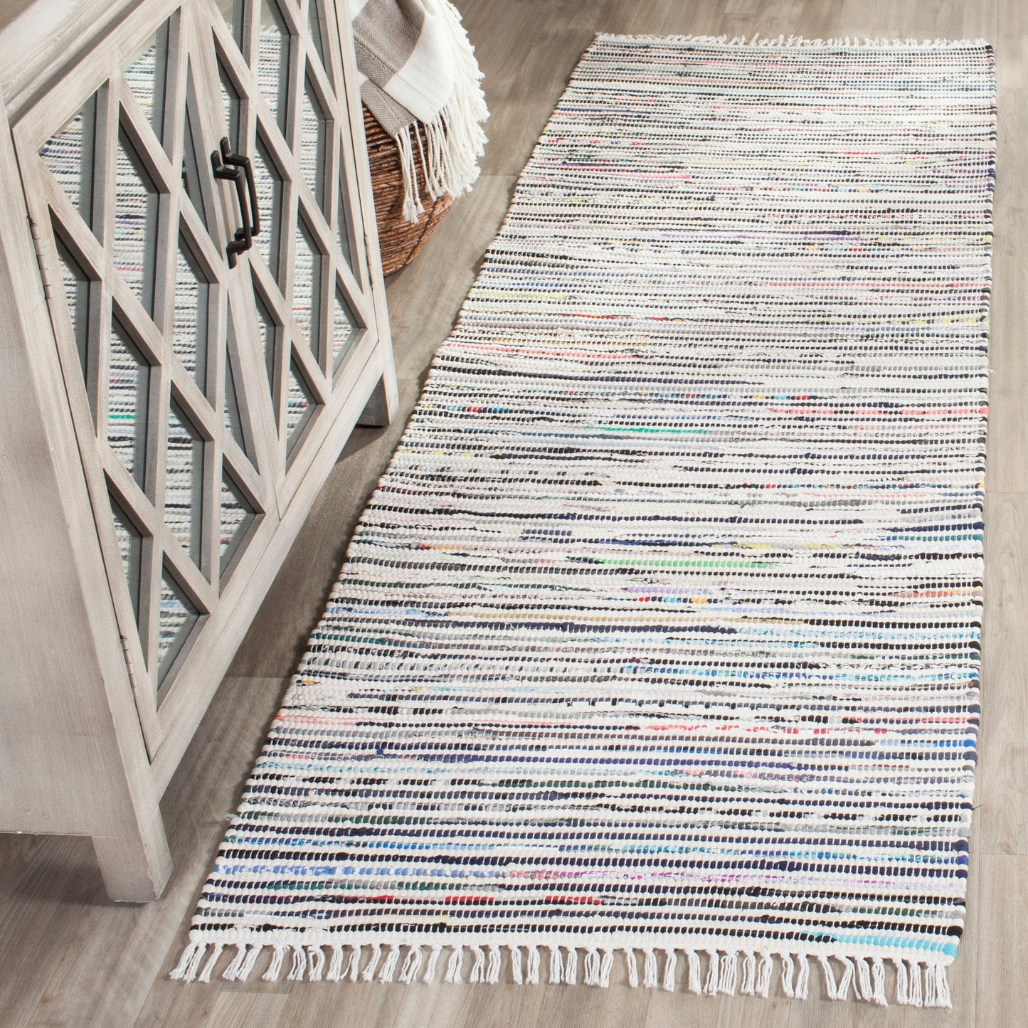 Tapis en coton à rayures Litzy fait main SAFAVIEH