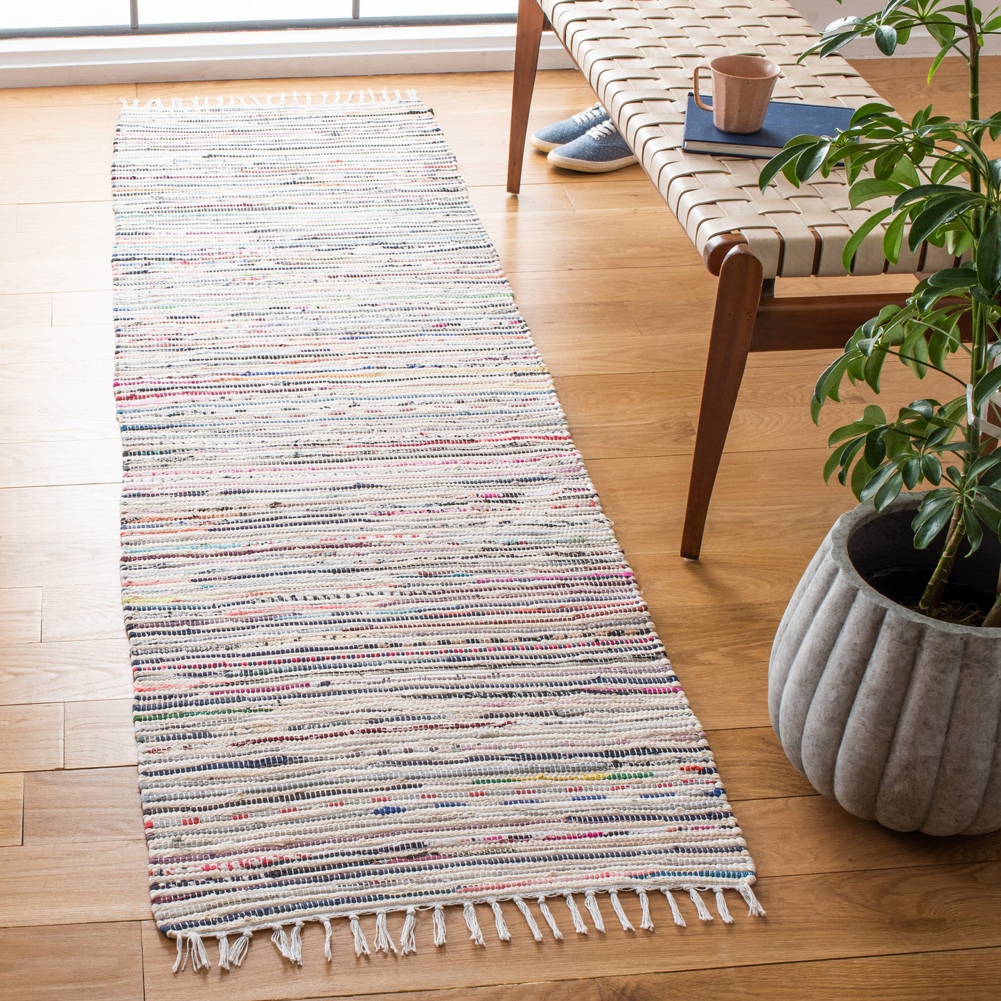 Tapis en coton à rayures Litzy fait main SAFAVIEH