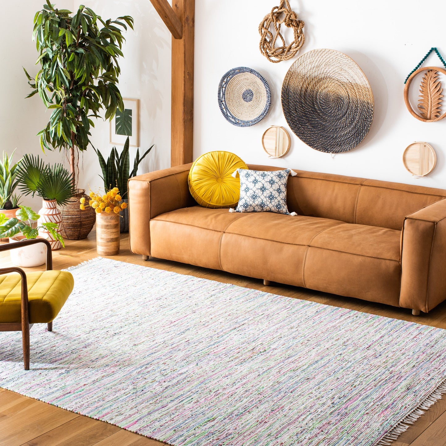 Tapis en coton à rayures Litzy fait main SAFAVIEH