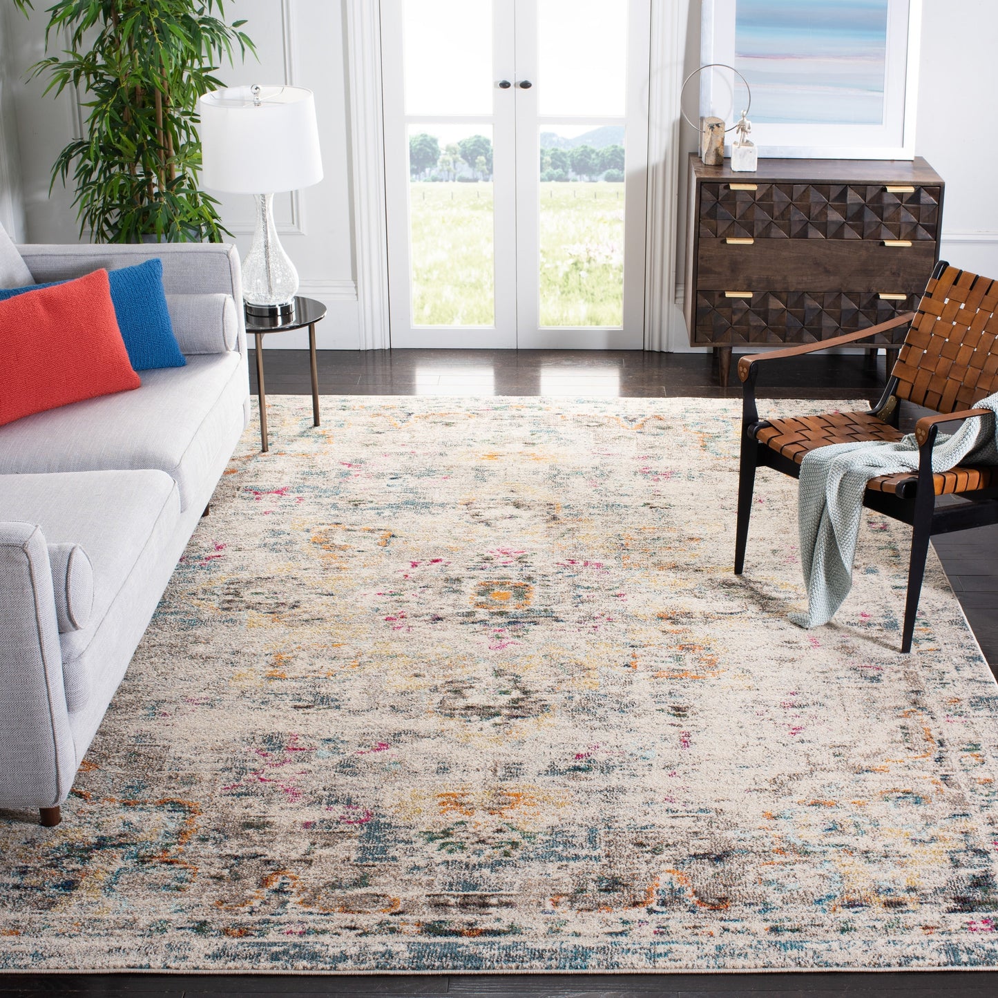 SAFAVIEH Madison Katelijne Boho Medallion Distressed Area Rug