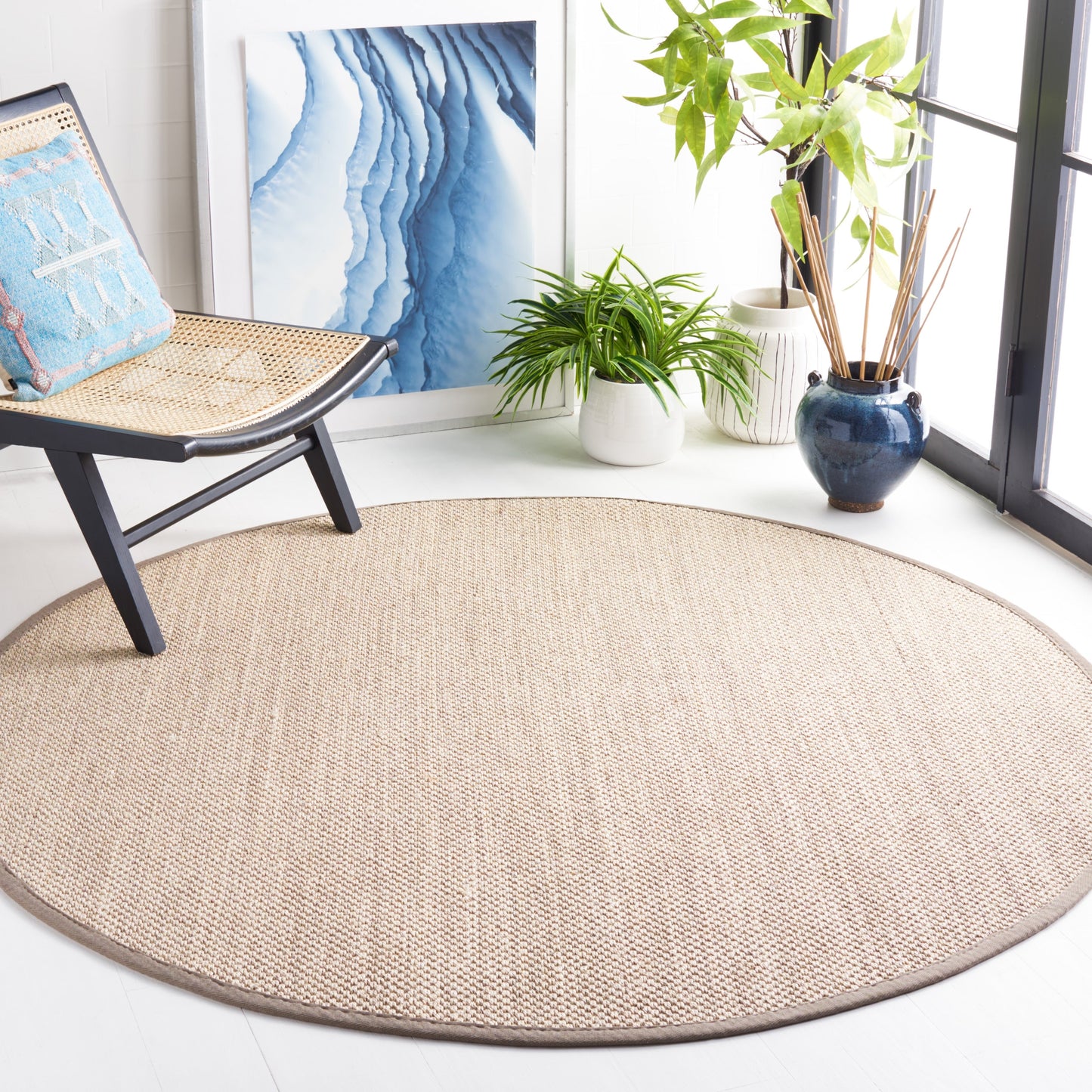 SAFAVIEH Natural Fiber Lorine Casual Border Sisal Rug