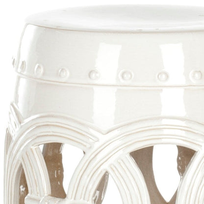SAFAVIEH Paradise Sarlota Double Coin Blue-Green Ceramic Decorative Garden Stool