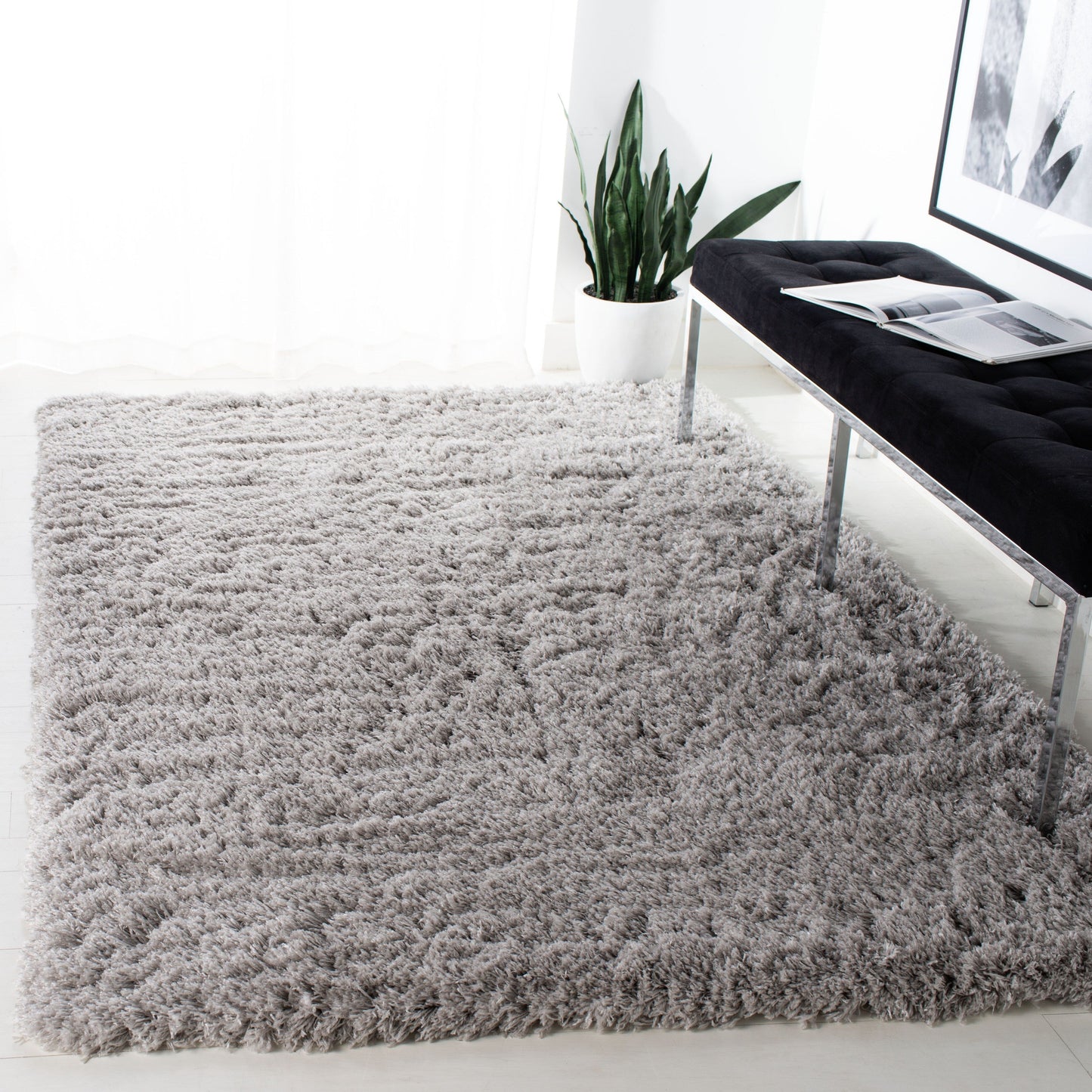 SAFAVIEH Polar Shag Alabama Glam Solid 3-inch Extra Thick