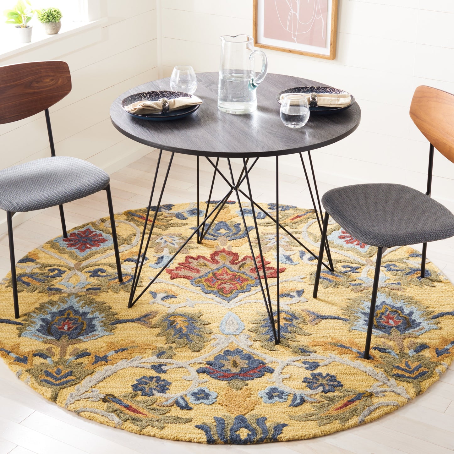 SAFAVIEH, Handmade Marietje Blossom French Country Wool Area Rug