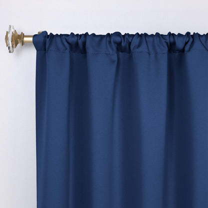 Superior Modern Solid Washable Room Darkening Blackout Curtains, Set of 2 Panels