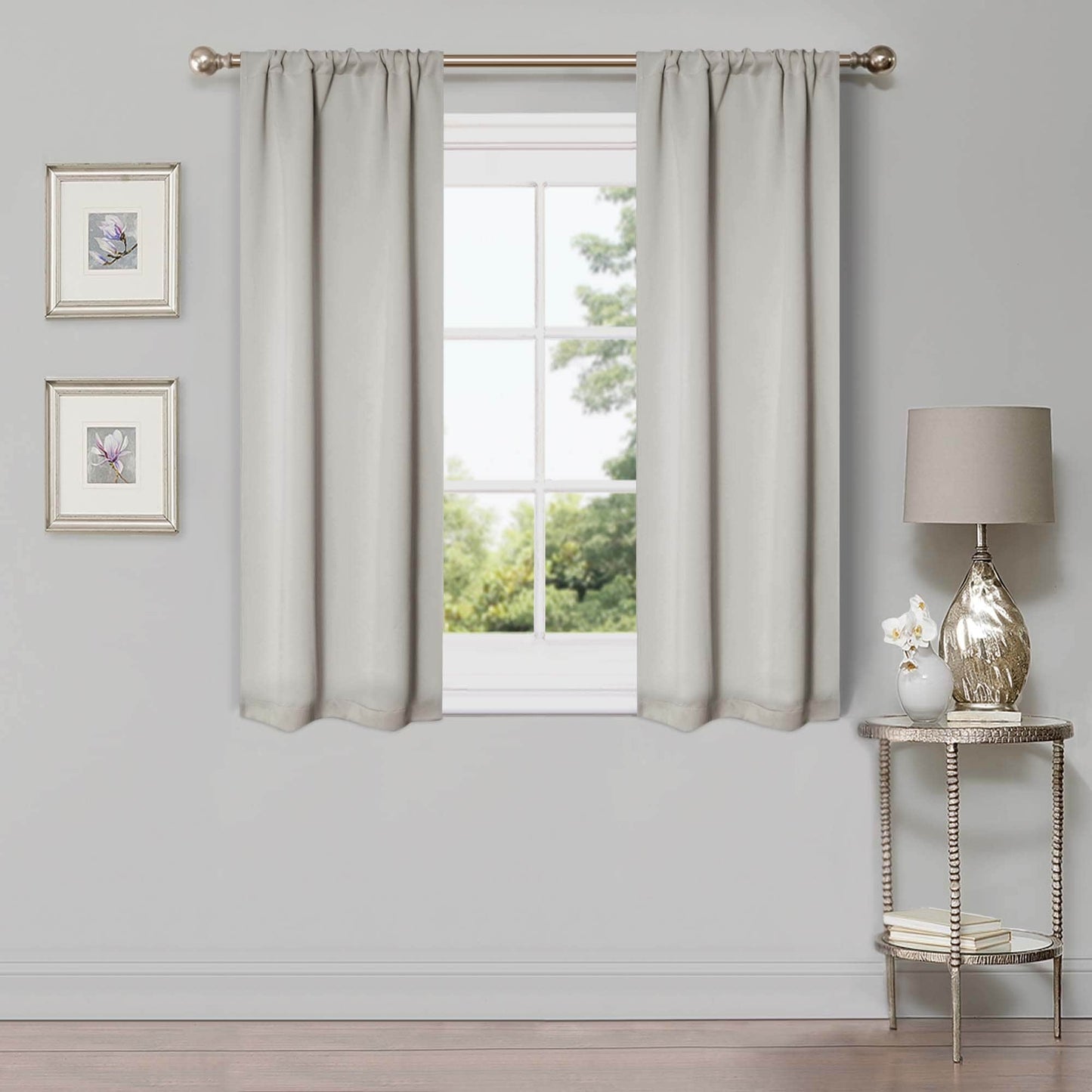 Superior Modern Solid Washable Room Darkening Blackout Curtains, Set of 2 Panels